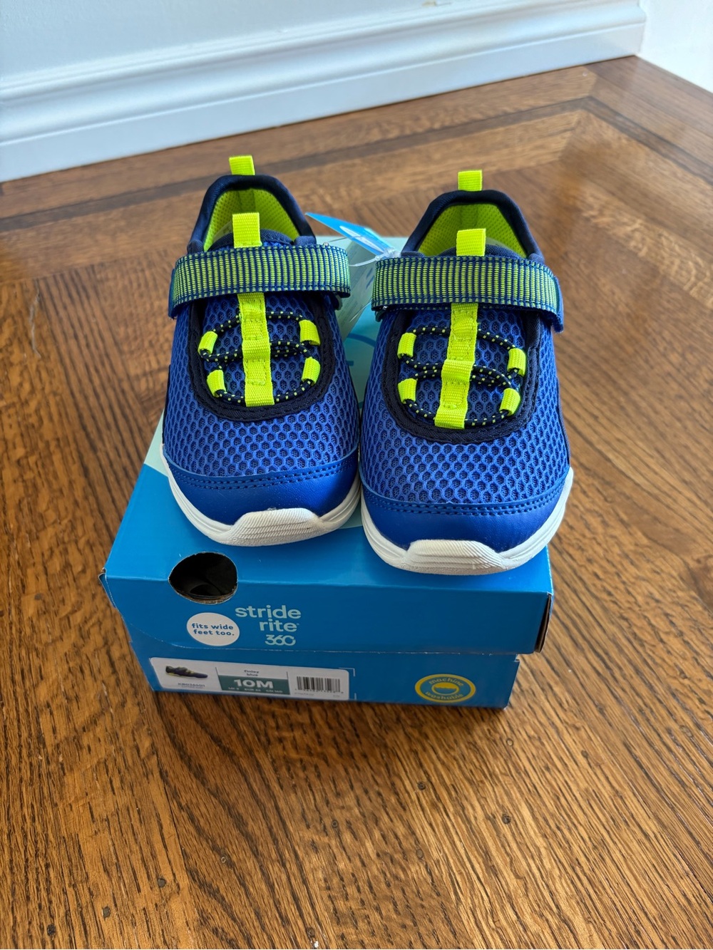 Stride Rite 360 Finley Blue & Neon Green Sandals (Little Kids Size 10M)